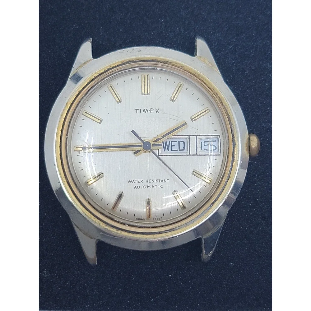 Vintage Timex Automatic Wrist Watch Month‎ Day Window Working Condition No Band